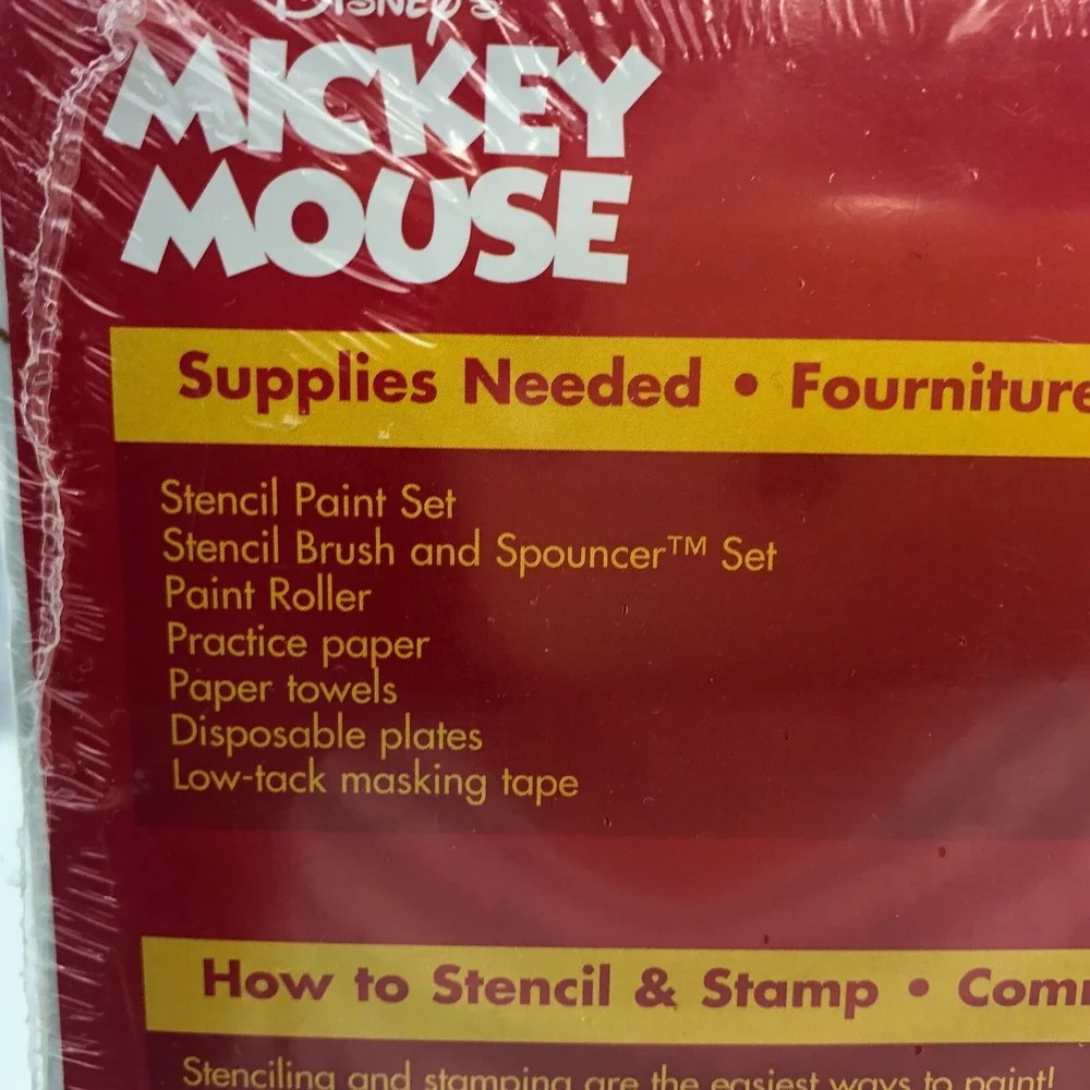 Mickey Mouse Stencil & Stamp Set Home Decoration Decor New! Sealed Gift Idea